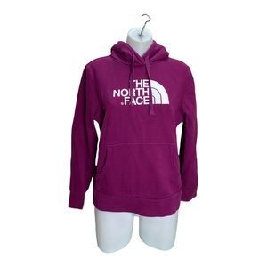 The North Face Plum Hoodie Kangaroo Pocket Spellout  [355]